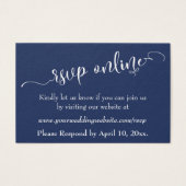 Wedding RSVP Online Insert 白 スクリプト & ネイビー, 06 (正面)