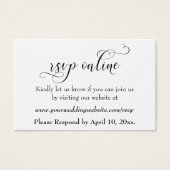 Wedding RSVP Online Insert 黒のスクリプト、白、08 (正面)