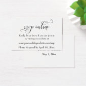Wedding RSVP Online Insert 黒のスクリプト、白、08 (デスク)