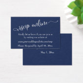 Wedding RSVP Online Insert White Script & Navy, 07 (デスク)