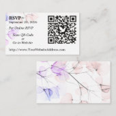 Wedding RSVP QR Code Enclosure Card Leaf Design エンクロージャーカード (正面/裏面)