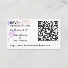 Wedding RSVP QR Code Enclosure Card Leaf Design エンクロージャーカード