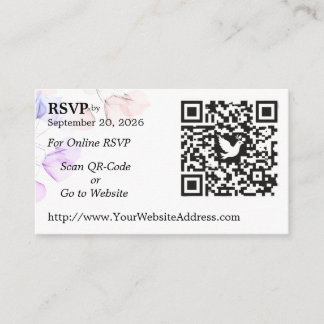 Wedding RSVP QR Code Enclosure Card Leaf Design エンクロージャーカード