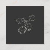 Wedding RSVP QR Code Illustrated Locket Monogram エンクロージャーカード (裏面)