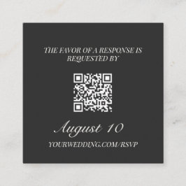 Wedding RSVP QR Code Illustrated Locket Monogram エンクロージャーカード