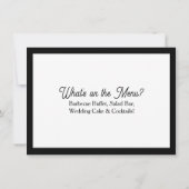  Wedding RSVP & Reception Dinner Menu 招待状 (裏面)