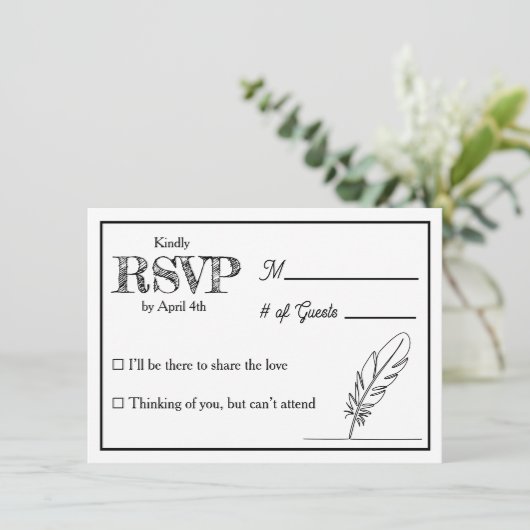 Wedding RSVP & Reception Dinner Menu Invitation 招待状 (スタンド正面)