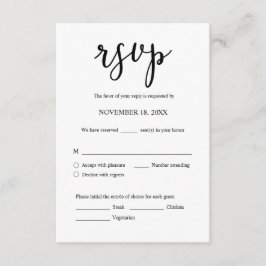 Wedding RSVP Response Card with Meal Options エンクロージャーカード