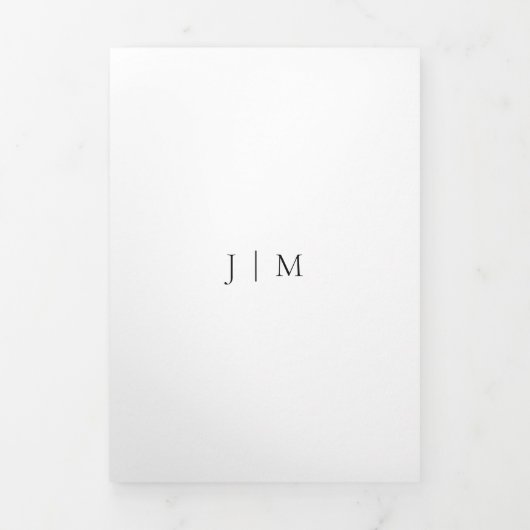 Wedding Rsvp Simple White Formal 三つ折りカード (カバー)