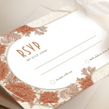 Wedding RSVP Vintage Art Nouveau William Morris In