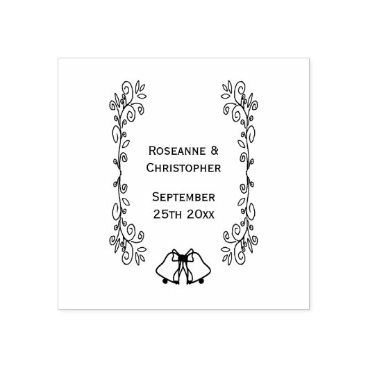 Wedding Rubber Stamp Blue Sapphire Bells ラバースタンプ (インプリント)