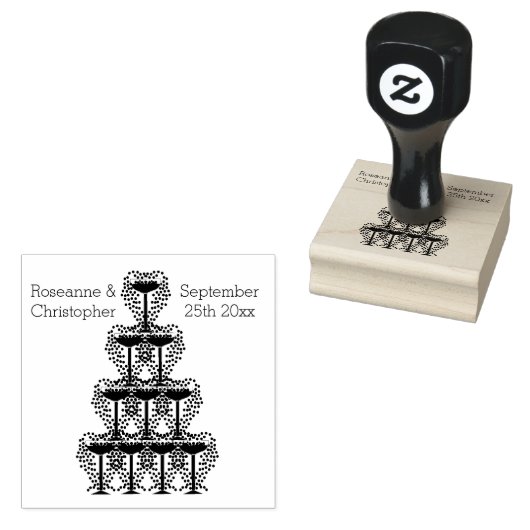 Wedding Rubber Stamp Champagne Glasses ラバースタンプ (押印)