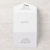 Wedding Rustic Geometric Green Nature Green Modern オールインワン招待状 (外側)