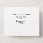 Wedding Rustic Geometric Green Nature Green Modern オールインワン招待状 (裏面)