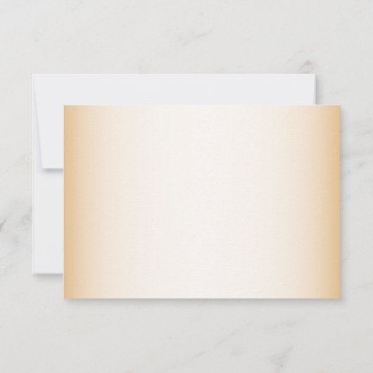 Wedding Rustic Golden Geometric White Floral Peach 出欠カード (裏面)