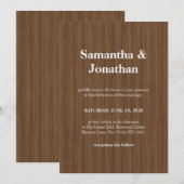 Wedding  rustic retro monogram 招待状 (正面/裏面)