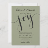Wedding, Sage Green, Typography, Script,  招待状 (正面)