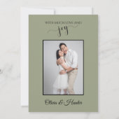 Wedding, Sage Green, Typography, Script,  招待状 (裏面)