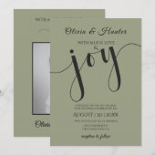 Wedding, Sage Green, Typography, Script,  招待状 (正面/裏面)