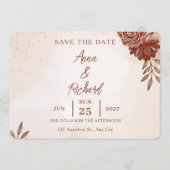 Wedding Save the Date Card | Elegant Botanical  招待状 (正面)