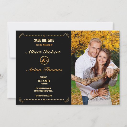 Wedding Save The Date Card Template 招待状 (正面)