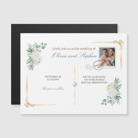 wedding save the date engagement magnet (正面/裏面)