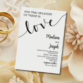 Wedding, Script, Simple, Christian, Typography 招待状