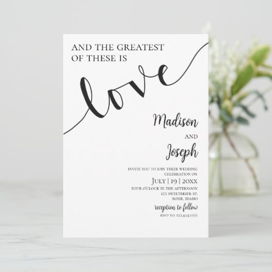 Wedding, Script, Simple, Christian, Typography 招待状 (スタンド正面)