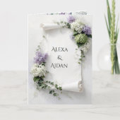 Wedding Scroll with Lilacs and Hydrangeas  カード (正面)
