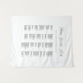 Wedding Seating Chart Alphabetical Fabric タペストリー (正面(横))
