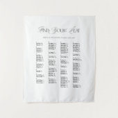 Wedding Seating Chart Alphabetical Fabric タペストリー (正面)