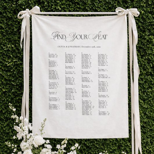 Wedding Seating Chart Alphabetical Fabric タペストリー