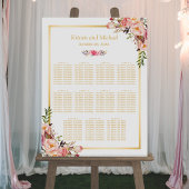 Wedding Seating Chart Elegant Chic Floral Gold ポスター