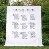 Wedding Seating Chart Fabric 9 Tables Fabric タペストリー