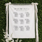 Wedding Seating Chart Fabric 9 Tables Fabric タペストリー