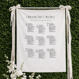 Wedding Seating Chart Fabric 9 Tables Fabric タペストリー