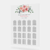 Wedding Seating Chart Floral Romantic Blush Garden アクリルサイン (傾斜)
