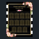 Wedding Seating Chart Gold Vintage Floral Stripes ポスター<br><div class="desc">================= ABOUT THIS DESIGN ================= Vintage Floral Stripes Wedding Seating Chart Poster. (1) Please click the "Customize it" button and use our design tool to enter guests names. (2) The background color is changeable. All text style, colors, sizes can also be modified to fit your needs. (3) If you need...</div>
