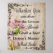 Wedding Seating Chart, Sit "wherever"  Poster ポスター (正面)