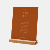 Wedding Seating Chart Table Terracotta Minimal アクリルサイン (傾斜)