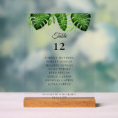 Wedding Seating Chart Table Tropical Greenery  アクリルサイン (ニュートラル)
