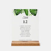 Wedding Seating Chart Table Tropical Greenery  アクリルサイン (正面)