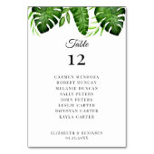 Wedding Seating Chart Table Tropical Greenery  テーブルナンバー (正面)