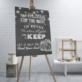 Wedding Seating Glass For The Night Find Your Seat ポスター