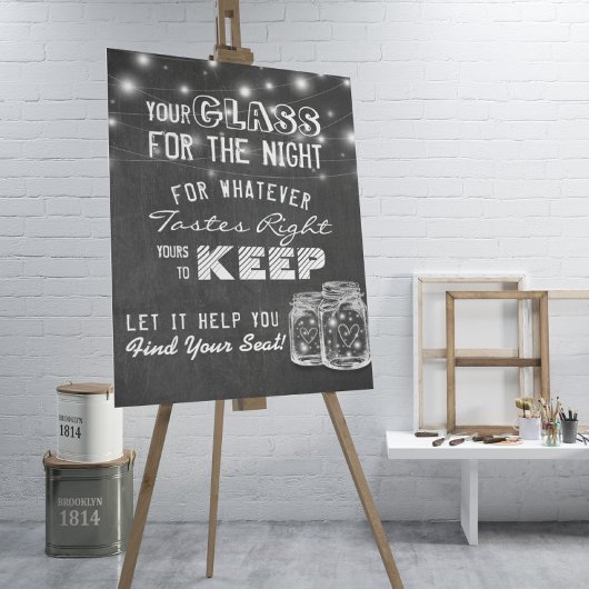 Wedding Seating Glass For The Night Find Your Seat ポスター