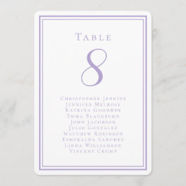 Wedding Seating List Guest Table Number Lavender 招待状
