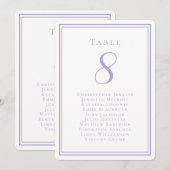 Wedding Seating List Guest Table Number Lavender 招待状 (正面/裏面)