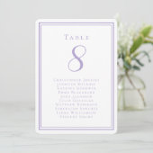 Wedding Seating List Guest Table Number Lavender 招待状 (スタンド正面)