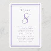 Wedding Seating List Guest Table Number Lavender 招待状 (裏面)