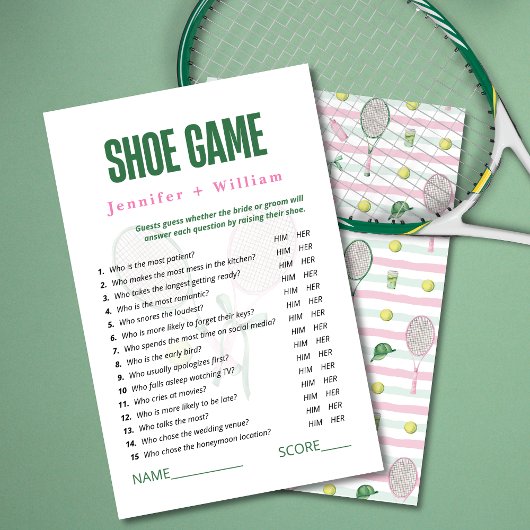 Wedding Shoe Game Tennis Bridal Shower Game